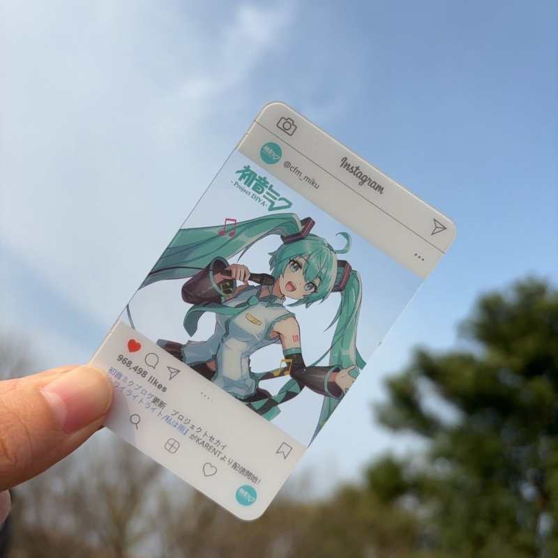Hatsune Miku PVC Mukbang Card – 3-Inch Anime Transparent Postcard Gift for Students